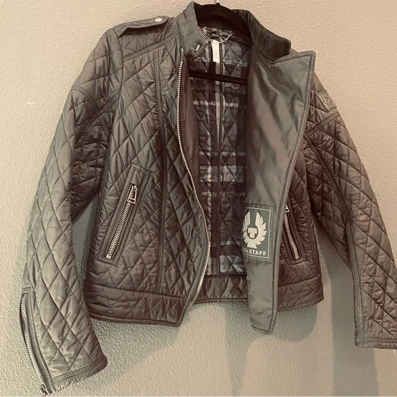 Belstaff London women’s moto motorcycle jacket coat size EU 40 US 6 xs-s black